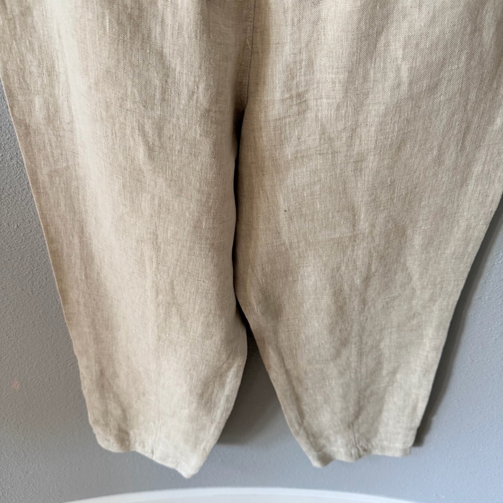 Women’s Athleta 100% Linen High-Rise Waistband Zipper Pockets Sz Medium - Picture 8 of 13